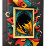 Radiant Spiral Frame metal wall art print