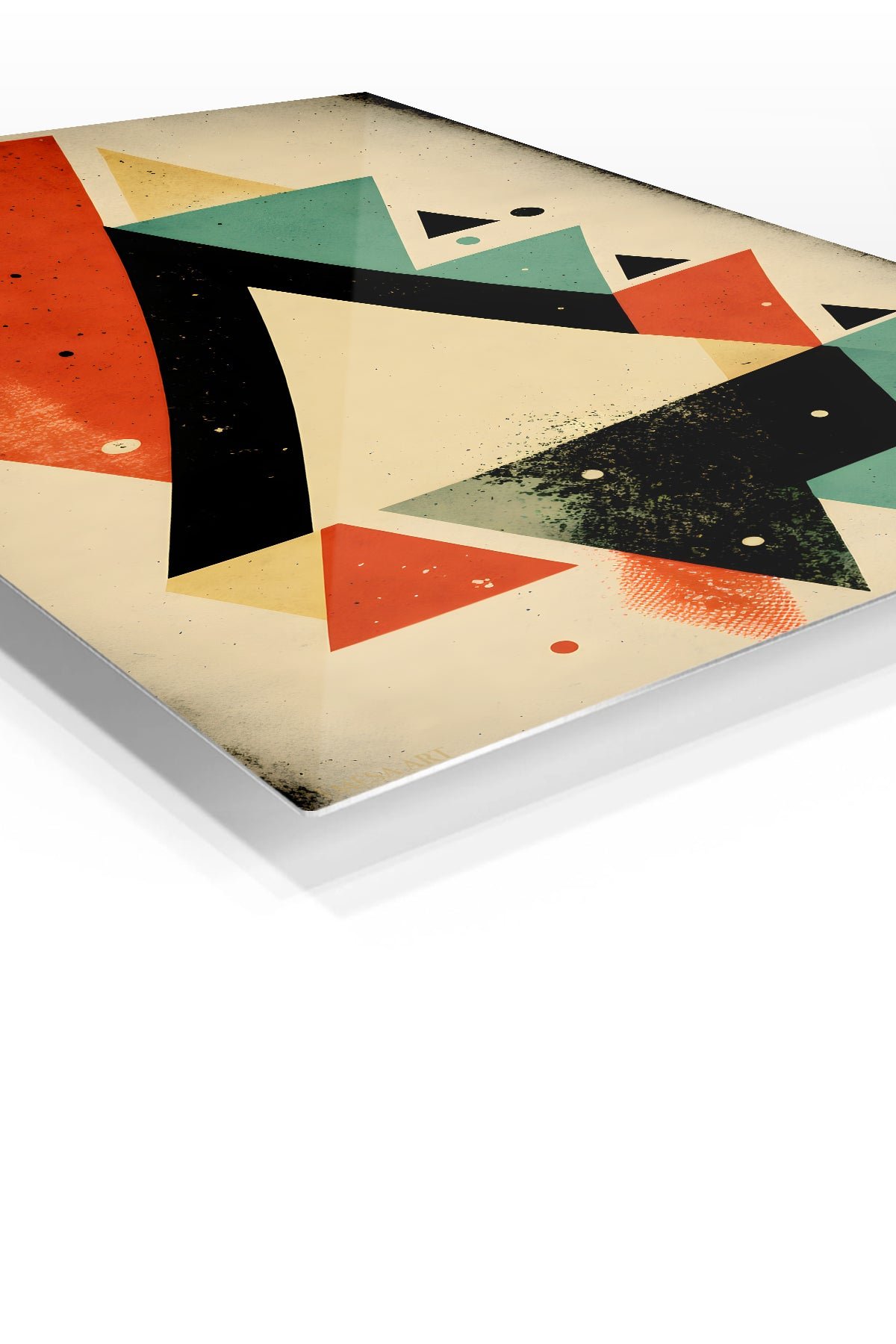 Distressed Geometric Triangle Composition metal wall art print, view 2