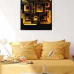 Golden Nested Geometry metal wall art print, view 5