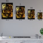 Golden Nested Geometry metal wall art print, view 6