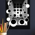 Monochrome Orbital Depth metal wall art print, view 4