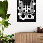 Monochrome Orbital Depth metal wall art print, view 5