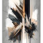 Gilded Vertical Fracture metal wall art print
