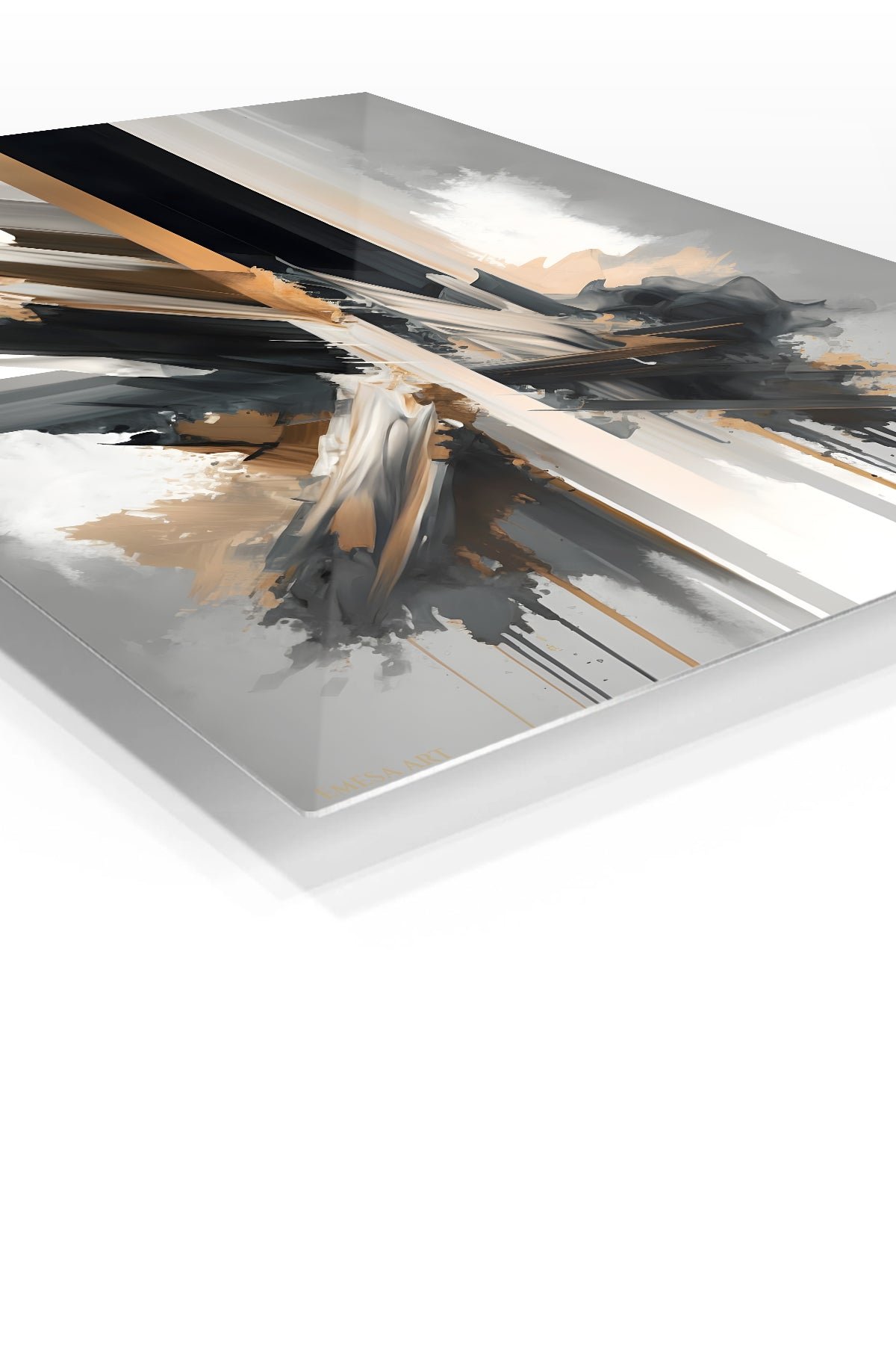 Gilded Vertical Fracture metal wall art print, view 2