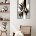 Gilded Vertical Fracture metal wall art print, view 5