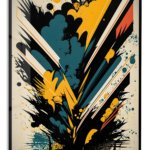 Teal and Gold Velocity metal wall art print