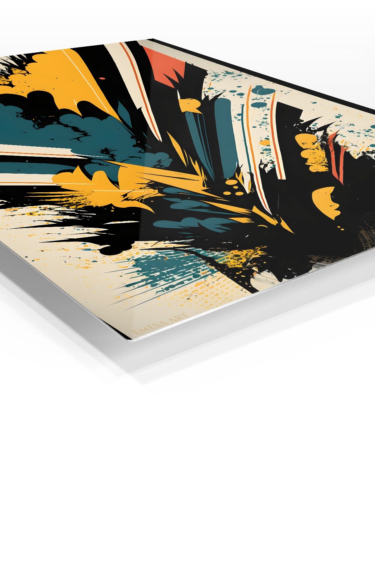 Teal and Gold Velocity metal wall art print, view 2