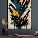 Teal and Gold Velocity metal wall art print, view 4