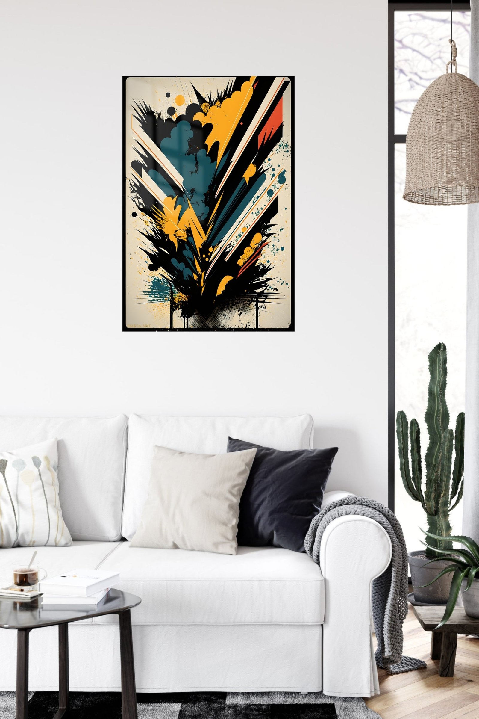 Teal and Gold Velocity metal wall art print, view 5
