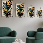 Teal and Gold Velocity metal wall art print, view 6