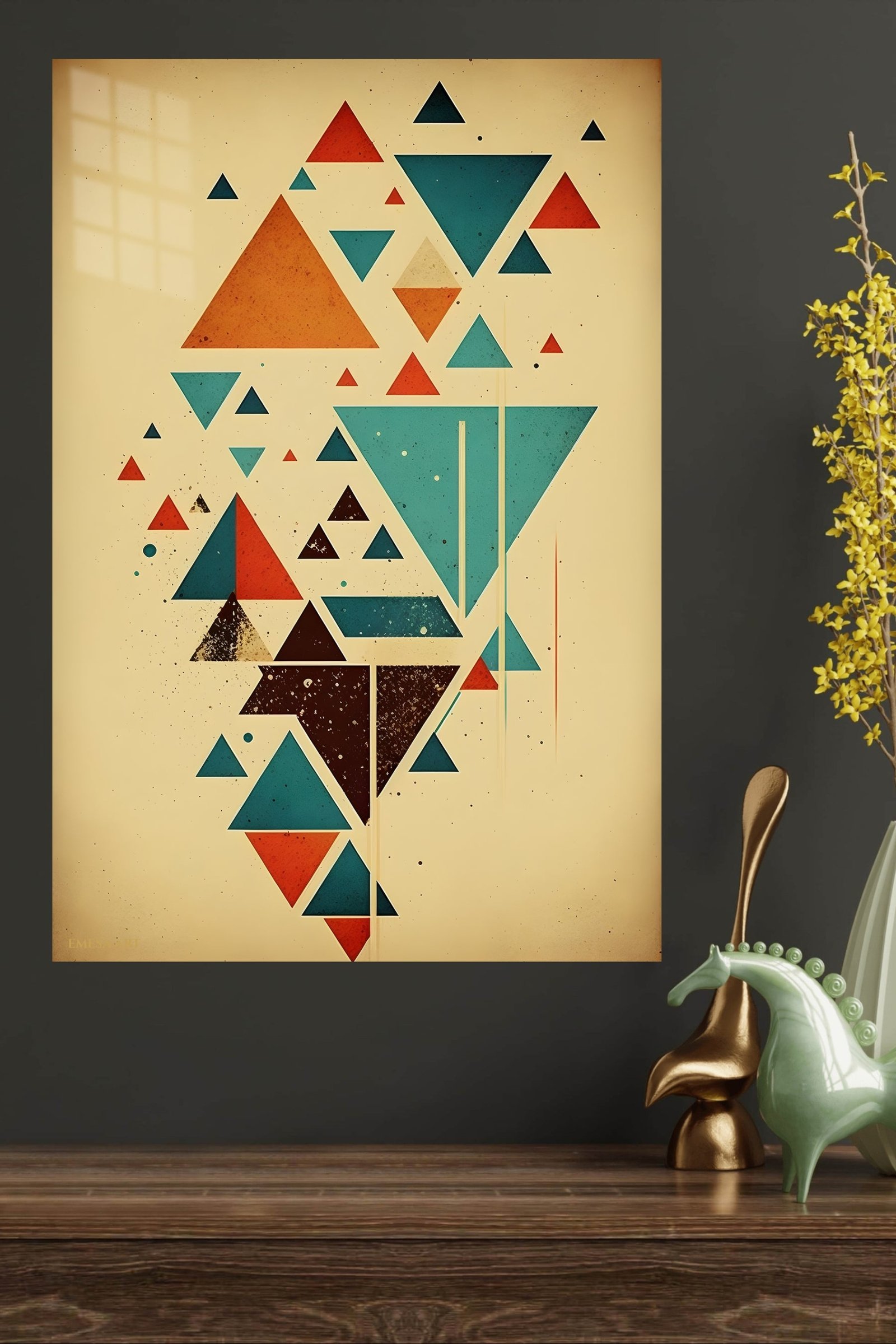 Balanced Triangle Mosaic metal wall art print, view 4