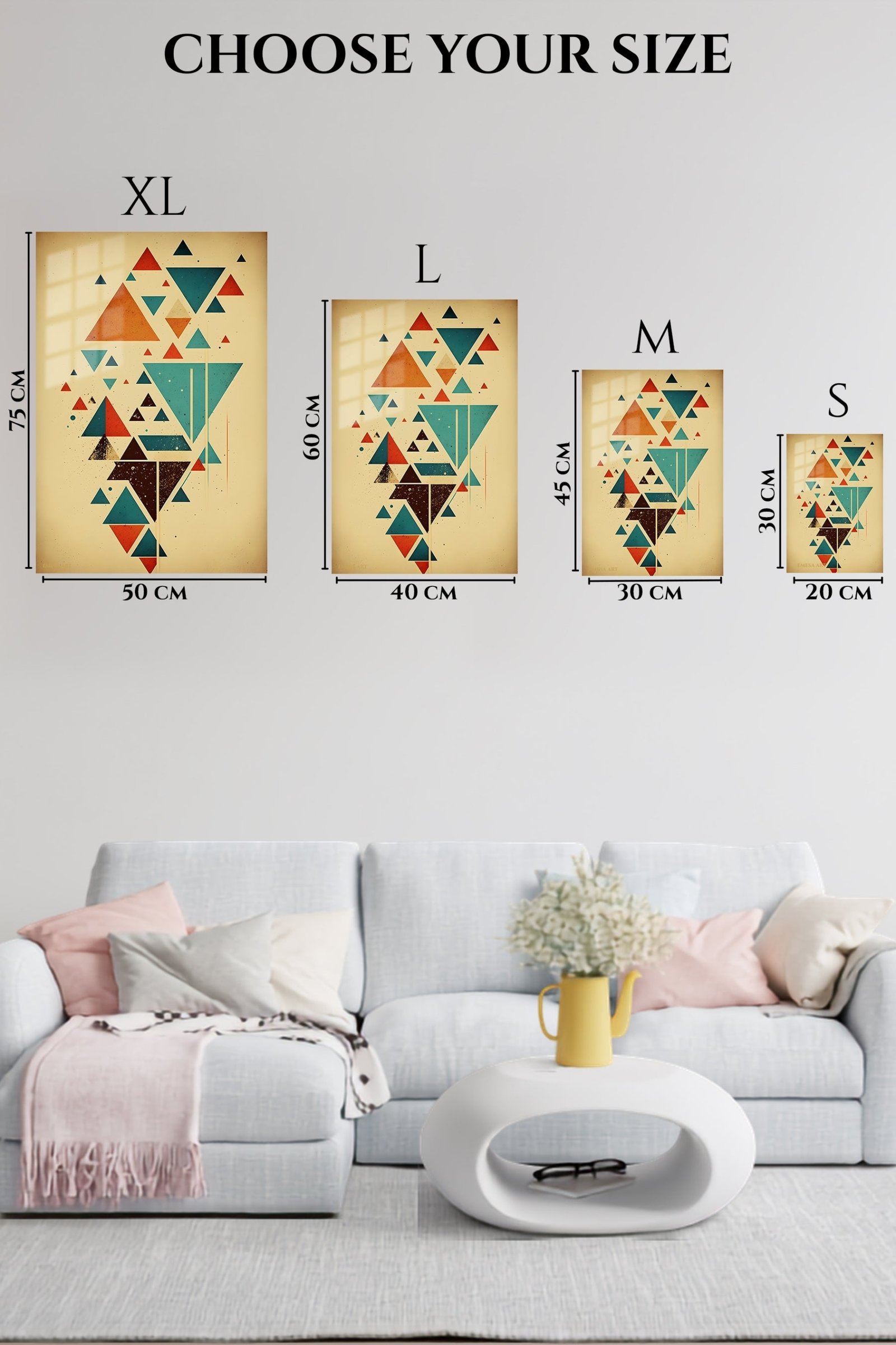 Balanced Triangle Mosaic metal wall art print, view 6