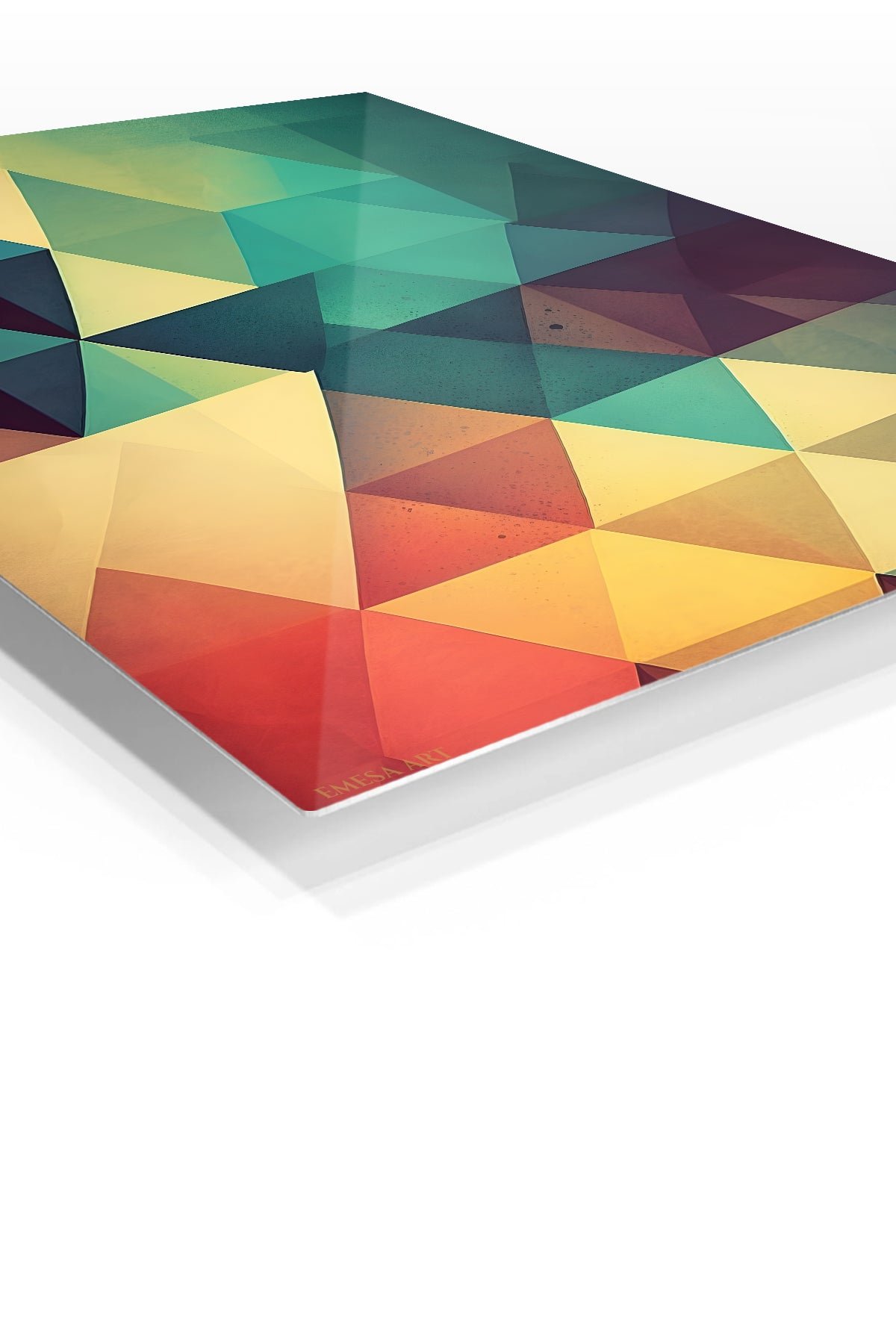 Prismatic Triangle Mosaic metal wall art print, view 2