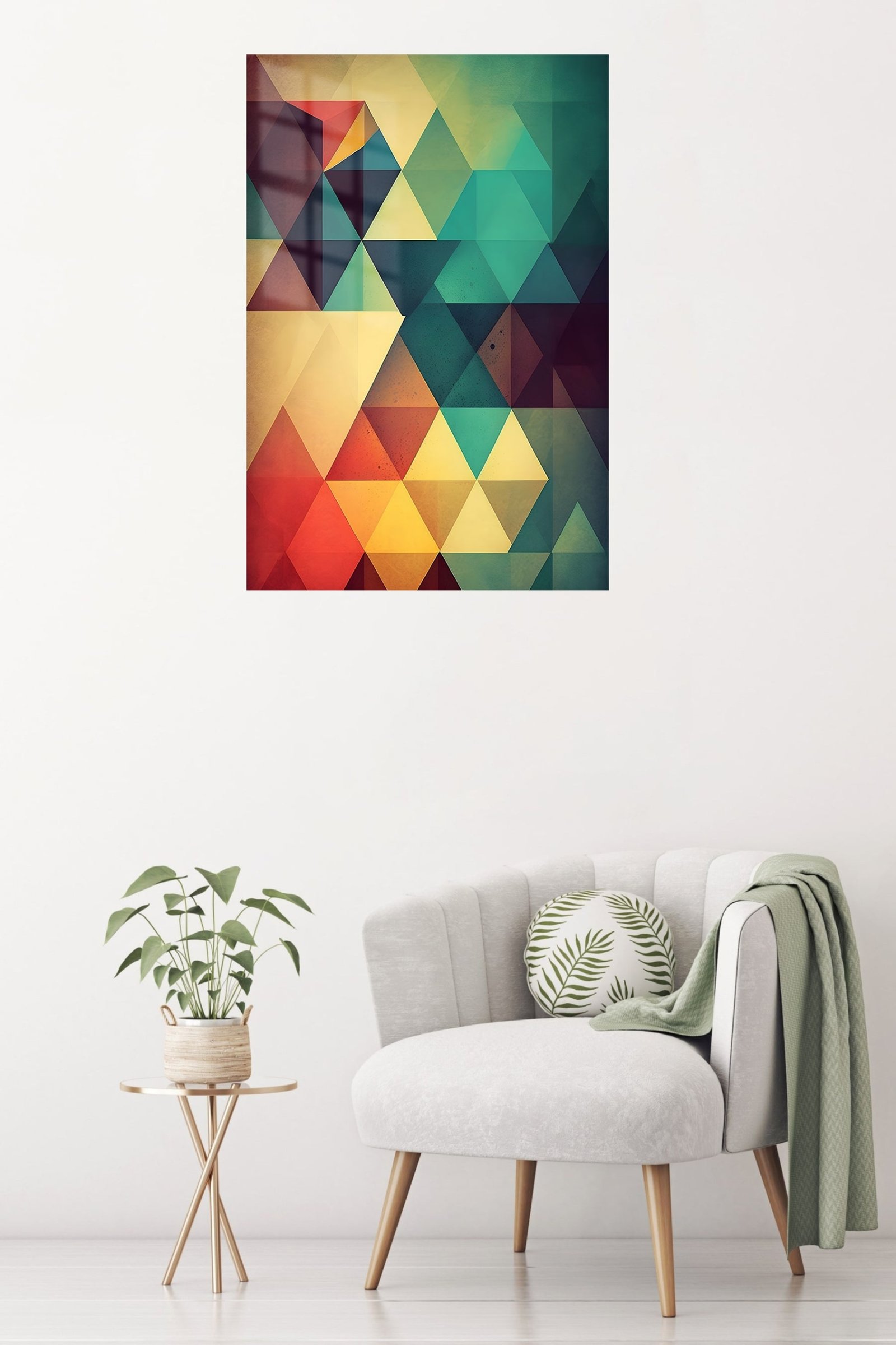 Prismatic Triangle Mosaic metal wall art print, view 5
