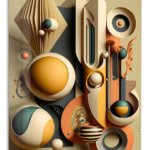 Celestial Geometric Balance metal wall art print