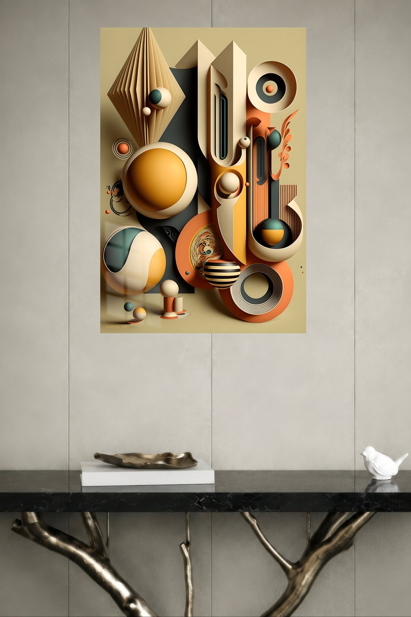 Celestial Geometric Balance metal wall art print, view 4