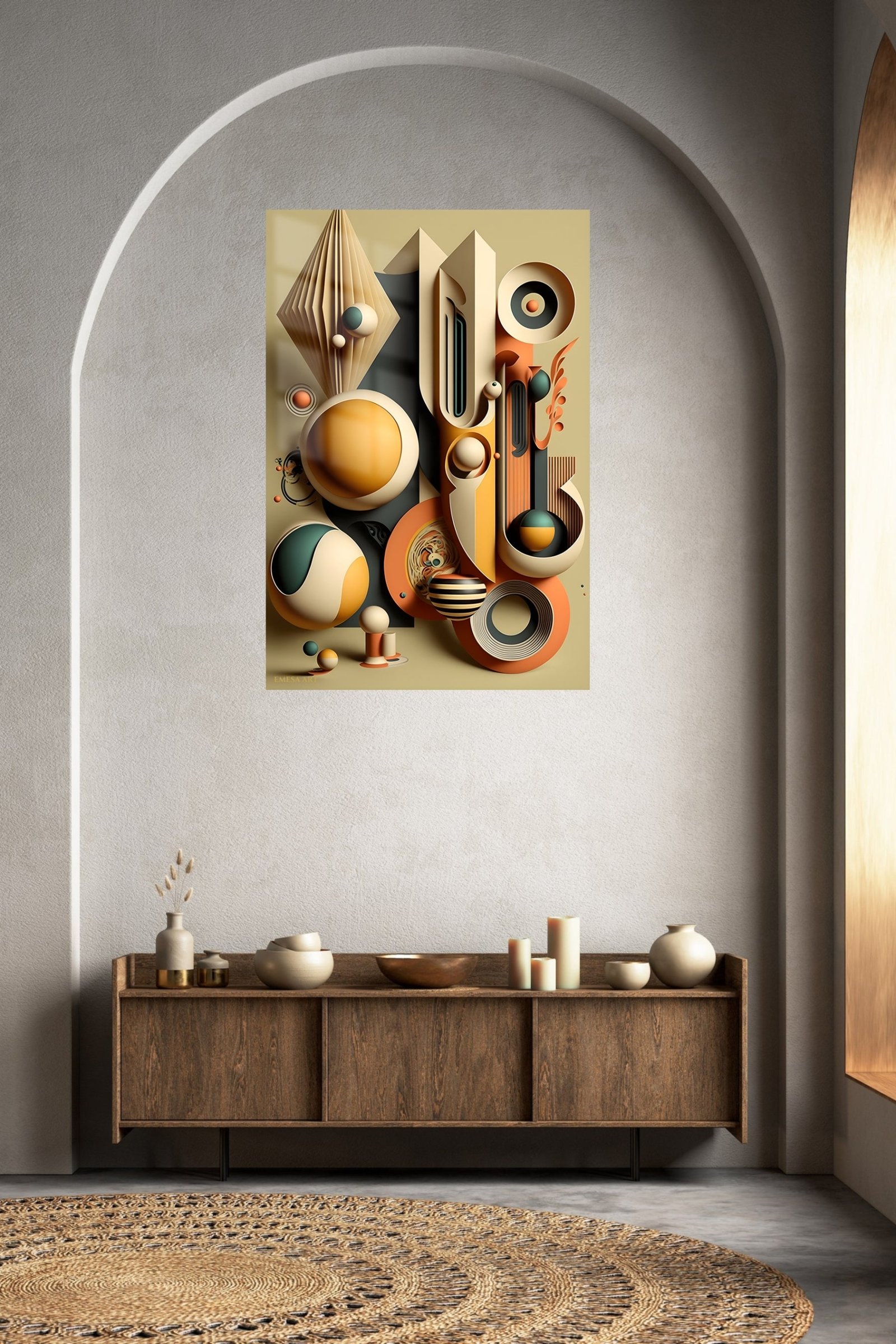 Celestial Geometric Balance metal wall art print, view 5