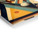 Retro Geometric Orbit metal wall art print, view 2