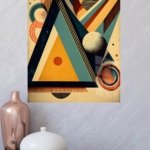 Retro Geometric Orbit metal wall art print, view 4