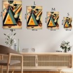 Retro Geometric Orbit metal wall art print, view 6