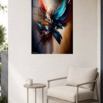 Crimson and Cyan Fracture metal wall art print, view 5