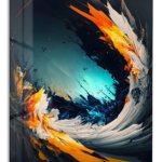 Ember Tide Vortex metal wall art print