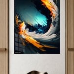 Ember Tide Vortex metal wall art print, view 4