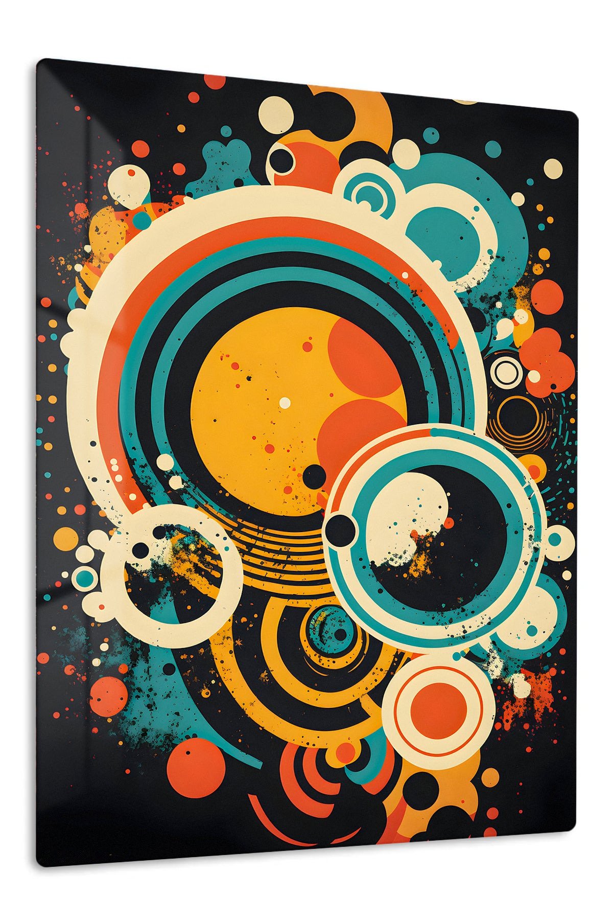 Retro Orbit Cascade metal wall art print