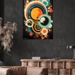 Retro Orbit Cascade metal wall art print, view 4