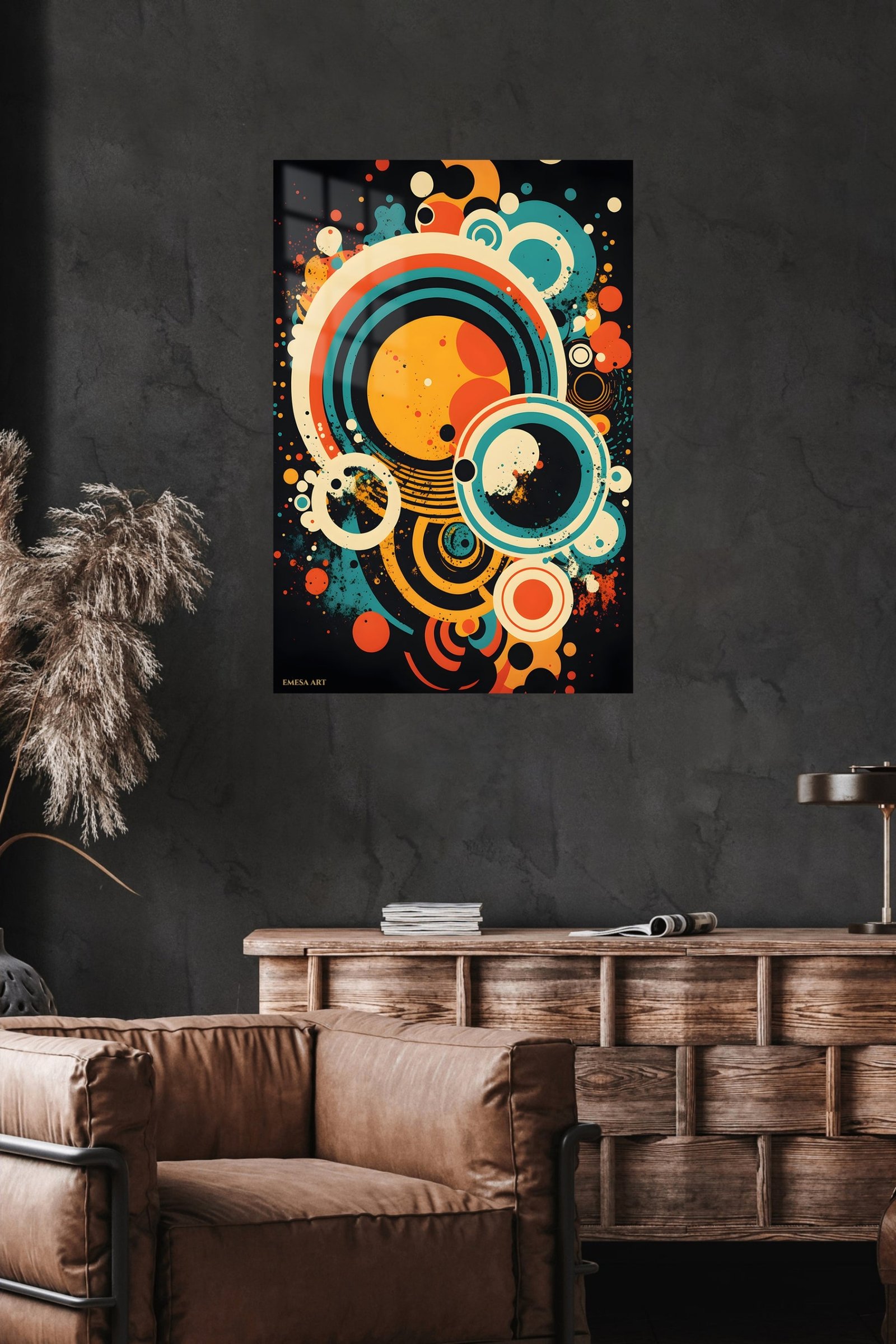 Retro Orbit Cascade metal wall art print, view 4