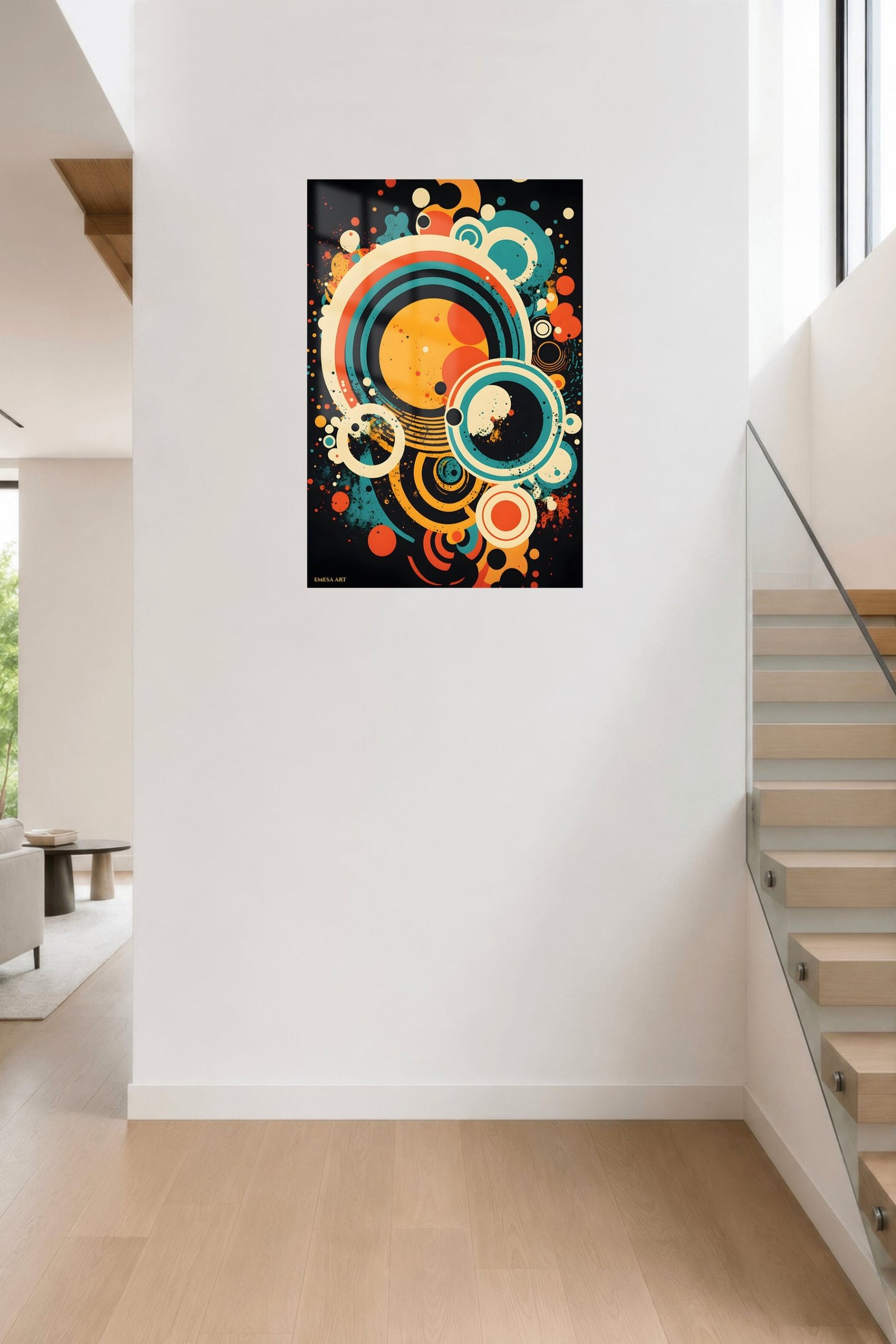Retro Orbit Cascade metal wall art print, view 5