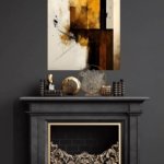 Ochre Axis metal wall art print, view 4