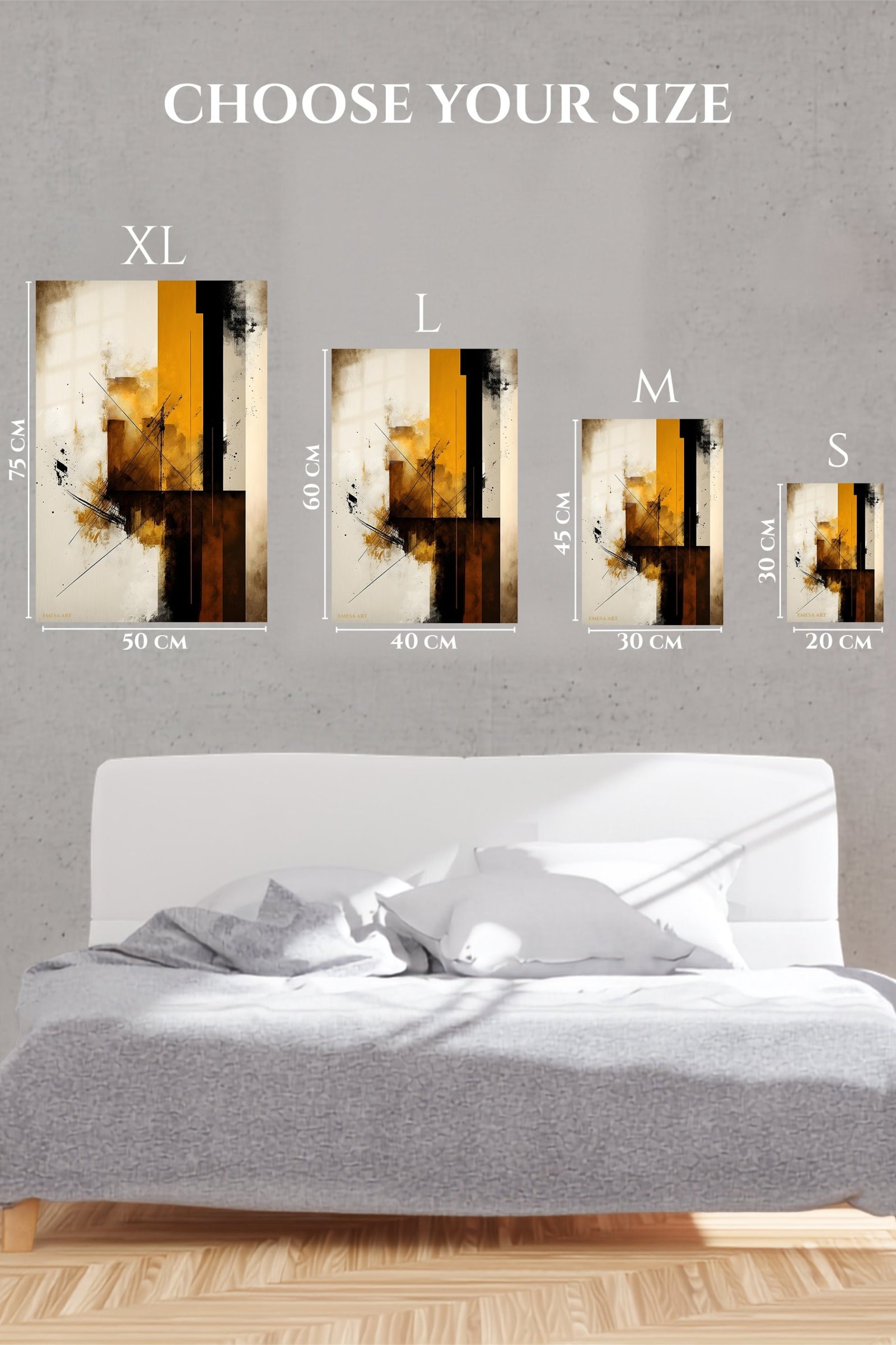 Ochre Axis metal wall art print, view 6