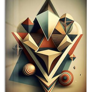 Faceted Geometric Totem metal wall art print