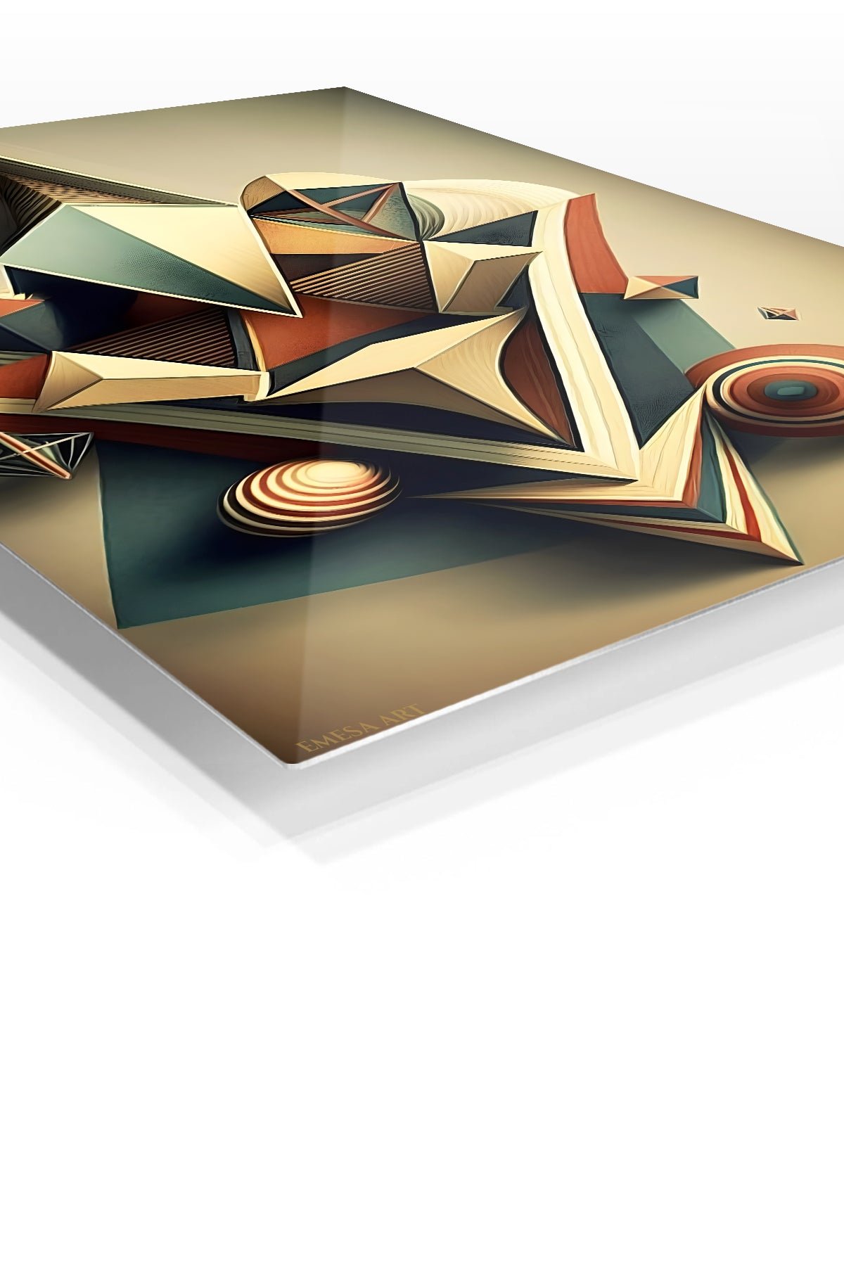 Faceted Geometric Totem metal wall art print, view 2