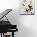 Golden Geometry in Relief metal wall art print, view 5