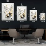 Golden Geometry in Relief metal wall art print, view 6