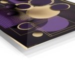 Gilded Violet Geometry metal wall art print, view 2