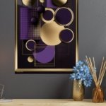 Gilded Violet Geometry metal wall art print, view 4