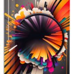 Radiant Eclipse Burst metal wall art print