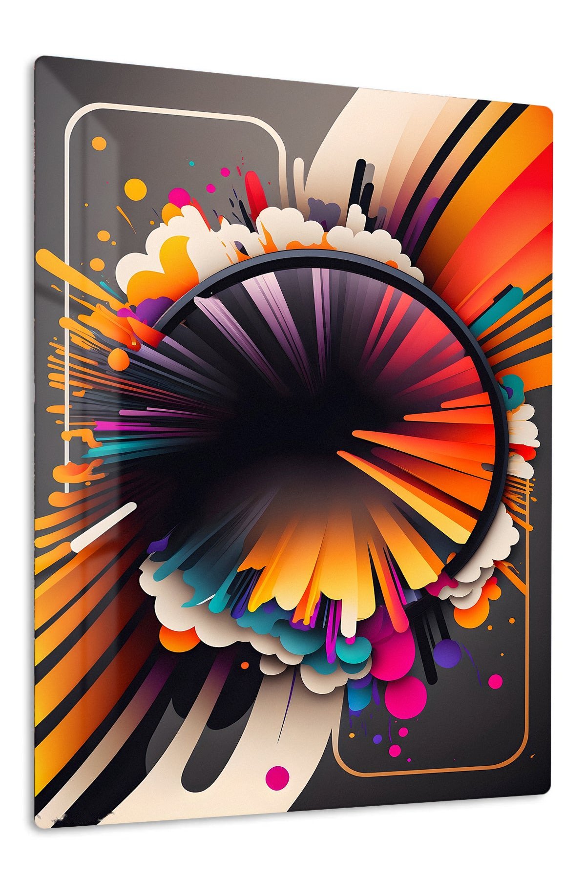 Radiant Eclipse Burst metal wall art print