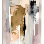 Ochre and Ink Vertical Composition metal wall art print