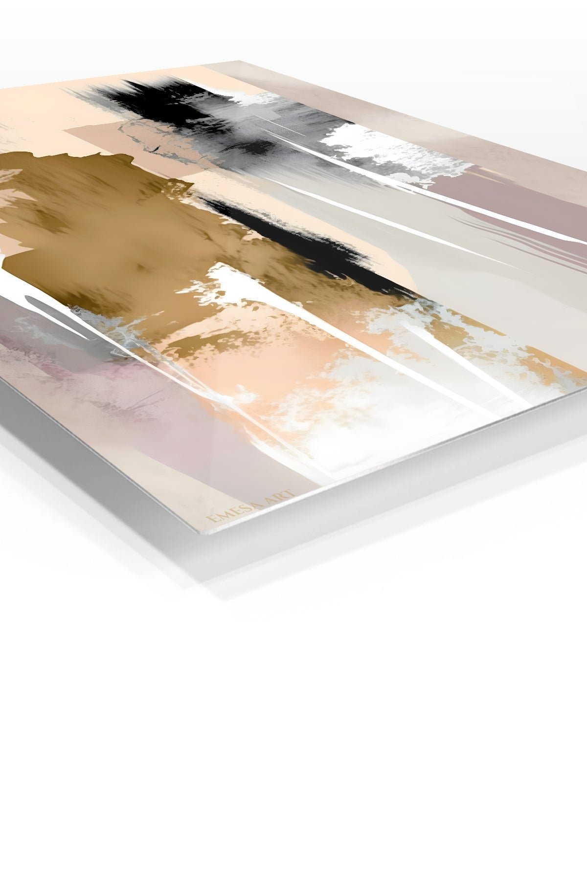 Ochre and Ink Vertical Composition metal wall art print, view 2