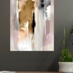 Ochre and Ink Vertical Composition metal wall art print, view 4