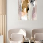 Ochre and Ink Vertical Composition metal wall art print, view 5