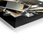 Fractured Gold Geometry metal wall art print, view 2