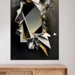 Fractured Gold Geometry metal wall art print, view 4