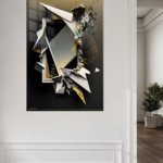 Fractured Gold Geometry metal wall art print, view 5