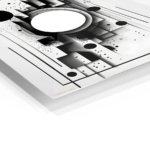 Monochrome Orbital Geometry metal wall art print, view 2