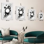 Monochrome Orbital Geometry metal wall art print, view 6